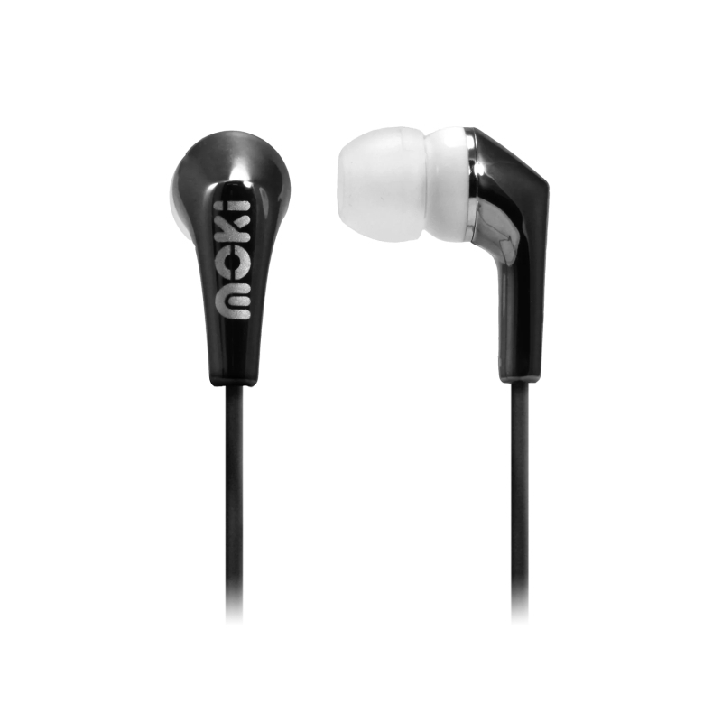 Moki Life Metallic Wired Earphones - Black