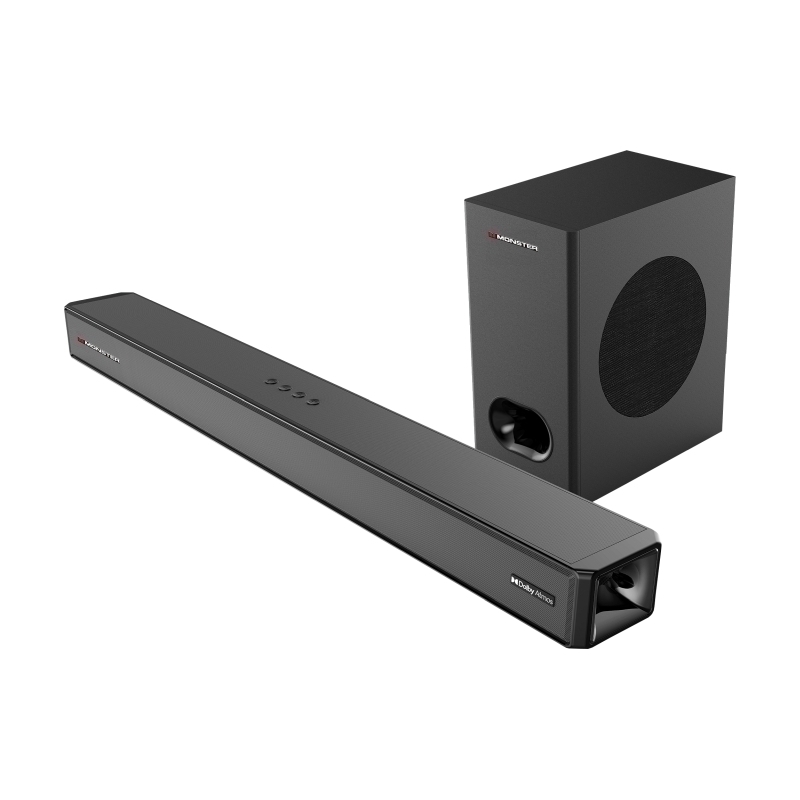 Monster 2.1.2 Channel Dolby Atmos 100-Watt Soundbar with Wireless Subwoofer